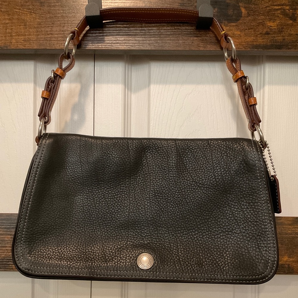 🆕NWOT VINTAGE COACH Y2K BLACK PEBBLED LEATHER SHOULDER BAG